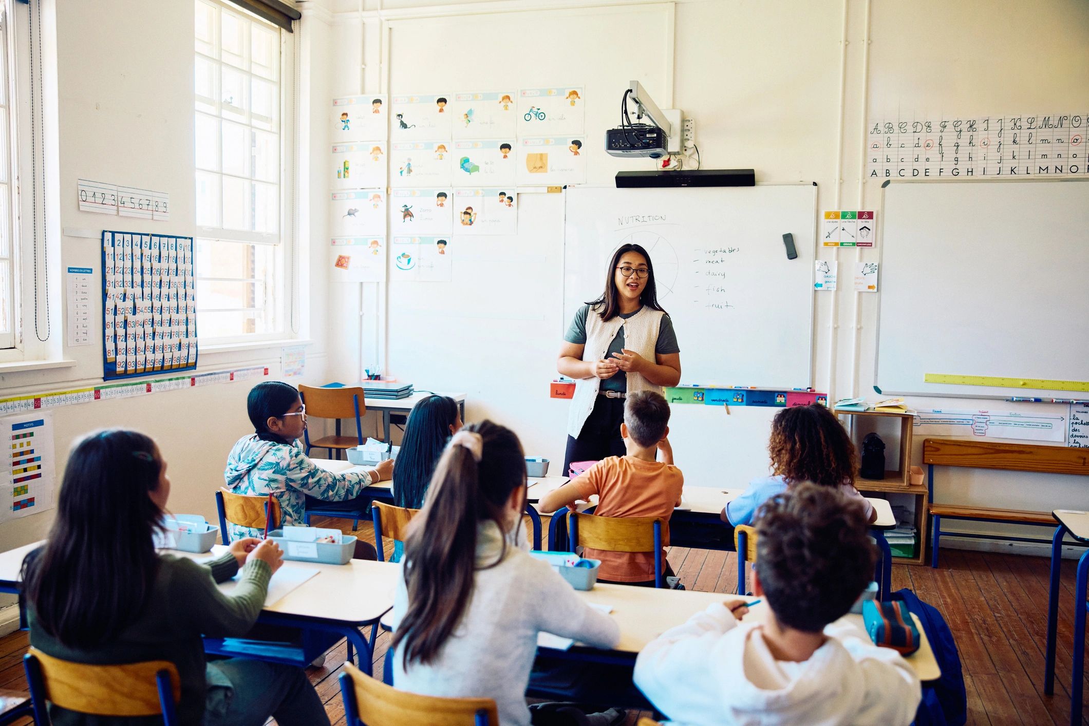 Teacher leading a lesson in a classroom